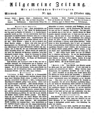 Allgemeine Zeitung Mittwoch 21. Oktober 1829