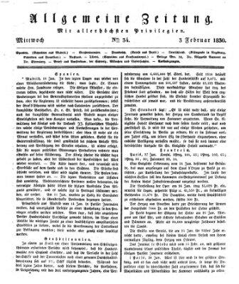 Allgemeine Zeitung Mittwoch 3. Februar 1830