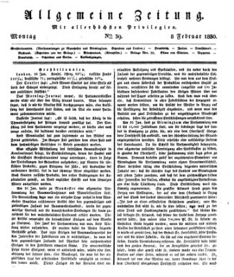 Allgemeine Zeitung Montag 8. Februar 1830