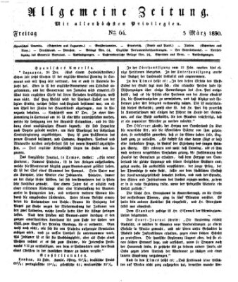 Allgemeine Zeitung Freitag 5. März 1830