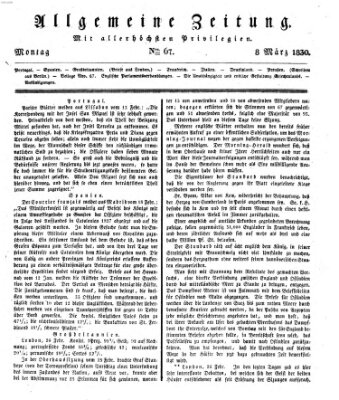 Allgemeine Zeitung Montag 8. März 1830