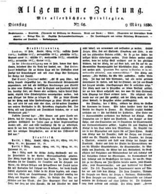 Allgemeine Zeitung Dienstag 9. März 1830