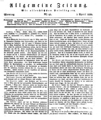 Allgemeine Zeitung Montag 5. April 1830