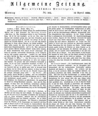 Allgemeine Zeitung Montag 12. April 1830