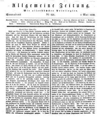 Allgemeine Zeitung Samstag 1. Mai 1830