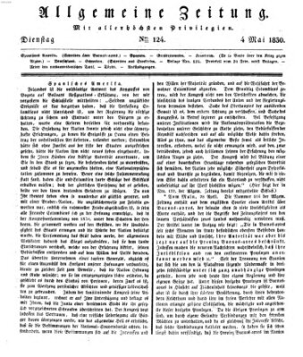 Allgemeine Zeitung Dienstag 4. Mai 1830