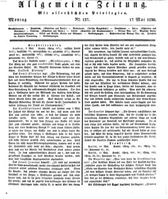 Allgemeine Zeitung Montag 17. Mai 1830