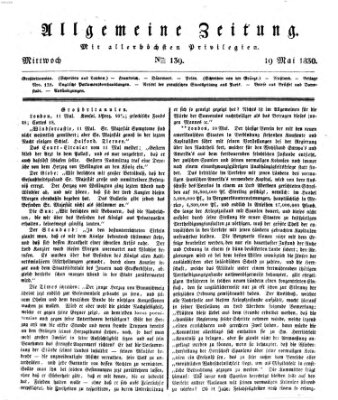 Allgemeine Zeitung Mittwoch 19. Mai 1830