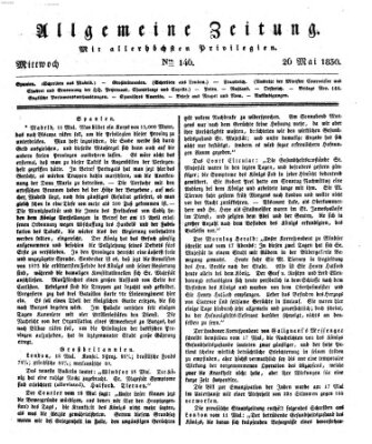 Allgemeine Zeitung Mittwoch 26. Mai 1830