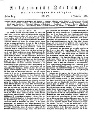 Allgemeine Zeitung Dienstag 1. Juni 1830