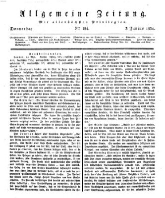 Allgemeine Zeitung Donnerstag 3. Juni 1830