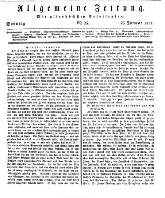 Allgemeine Zeitung Sonntag 23. Januar 1831