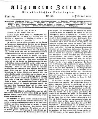 Allgemeine Zeitung Freitag 4. Februar 1831