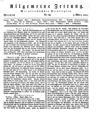 Allgemeine Zeitung Mittwoch 9. März 1831