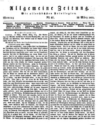 Allgemeine Zeitung Montag 28. März 1831