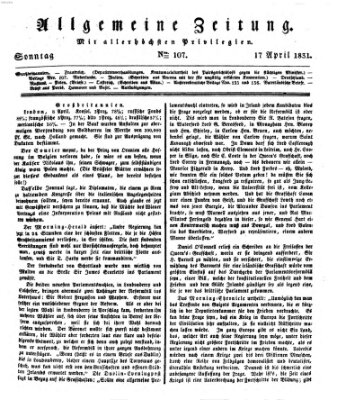 Allgemeine Zeitung Sonntag 17. April 1831