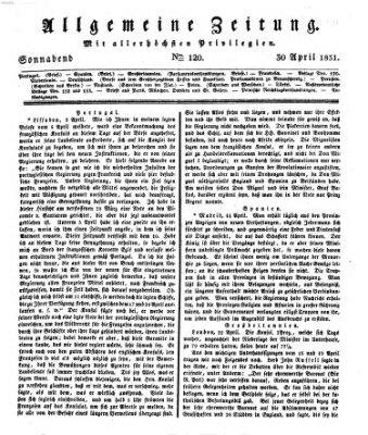 Allgemeine Zeitung Samstag 30. April 1831