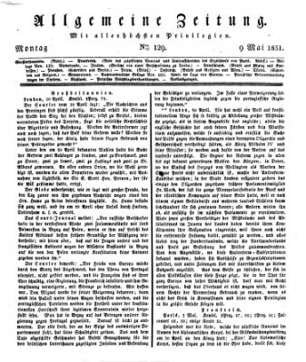 Allgemeine Zeitung Montag 9. Mai 1831