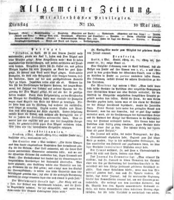 Allgemeine Zeitung Dienstag 10. Mai 1831