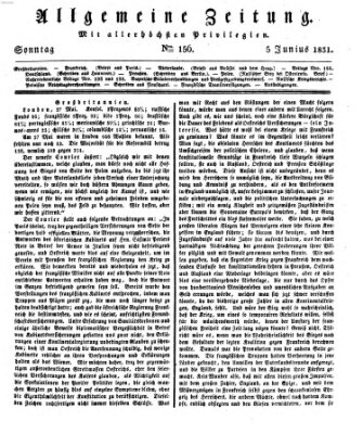 Allgemeine Zeitung Sonntag 5. Juni 1831