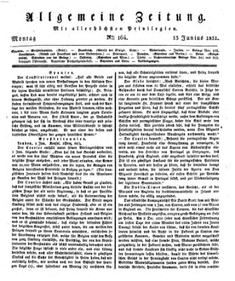 Allgemeine Zeitung Montag 13. Juni 1831