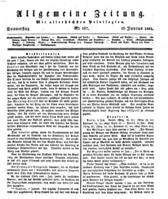 Allgemeine Zeitung Donnerstag 16. Juni 1831