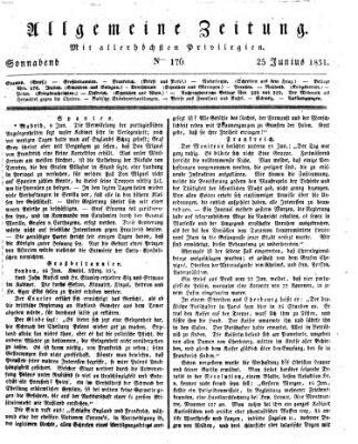 Allgemeine Zeitung Samstag 25. Juni 1831