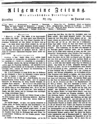 Allgemeine Zeitung Dienstag 28. Juni 1831