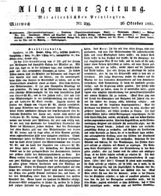 Allgemeine Zeitung Mittwoch 26. Oktober 1831