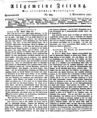 Allgemeine Zeitung Samstag 5. November 1831