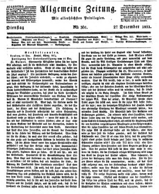 Allgemeine Zeitung Dienstag 27. Dezember 1831