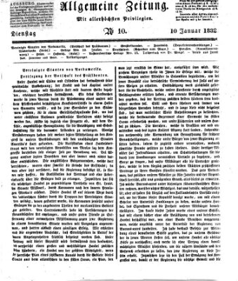 Allgemeine Zeitung Dienstag 10. Januar 1832