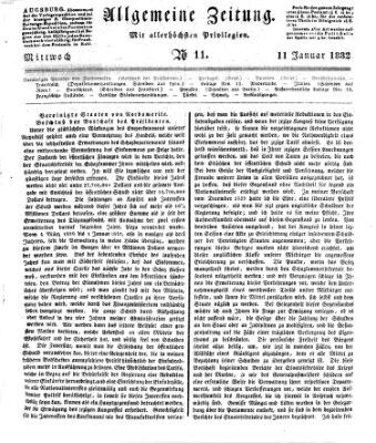 Allgemeine Zeitung Mittwoch 11. Januar 1832