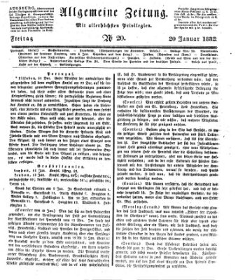 Allgemeine Zeitung Freitag 20. Januar 1832