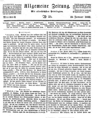 Allgemeine Zeitung Mittwoch 25. Januar 1832