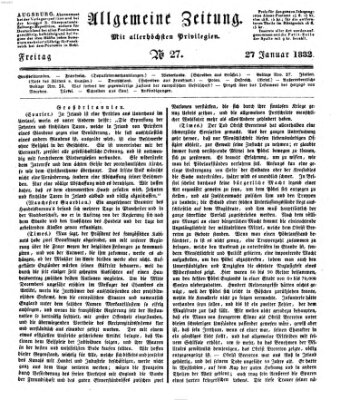 Allgemeine Zeitung Freitag 27. Januar 1832