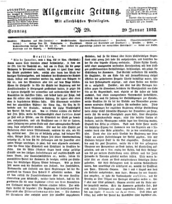 Allgemeine Zeitung Sonntag 29. Januar 1832