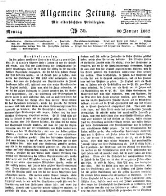 Allgemeine Zeitung Montag 30. Januar 1832