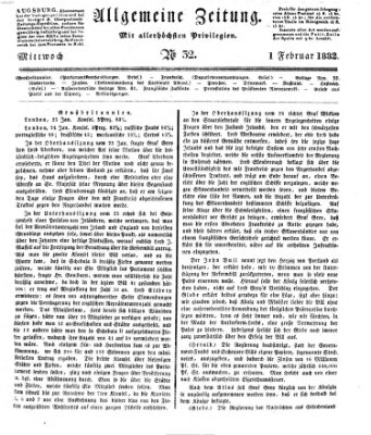 Allgemeine Zeitung Mittwoch 1. Februar 1832