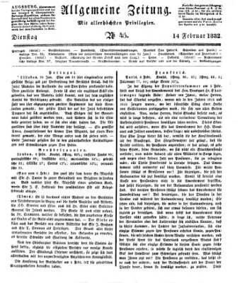 Allgemeine Zeitung Dienstag 14. Februar 1832