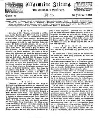 Allgemeine Zeitung Sonntag 26. Februar 1832