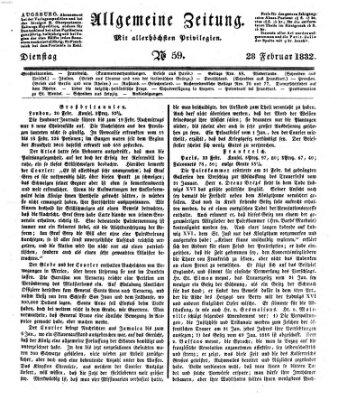 Allgemeine Zeitung Dienstag 28. Februar 1832