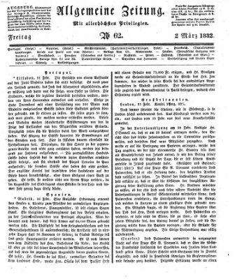 Allgemeine Zeitung Freitag 2. März 1832