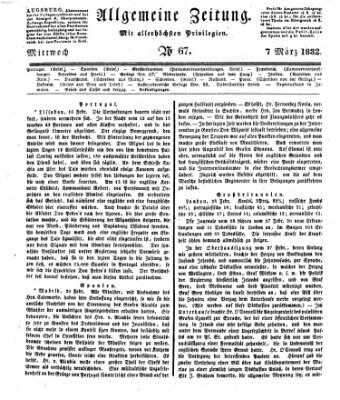 Allgemeine Zeitung Mittwoch 7. März 1832