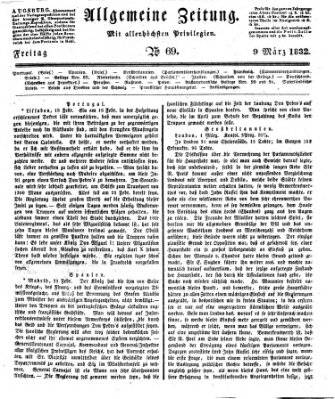 Allgemeine Zeitung Freitag 9. März 1832