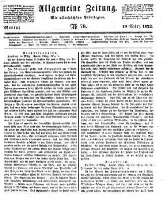 Allgemeine Zeitung Montag 19. März 1832