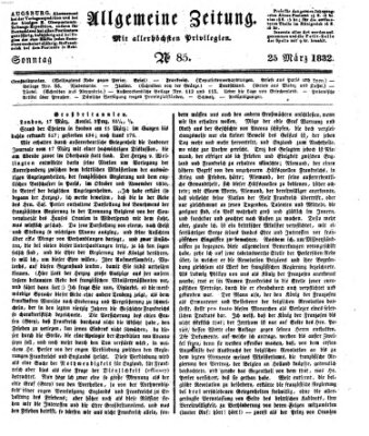 Allgemeine Zeitung Sonntag 25. März 1832