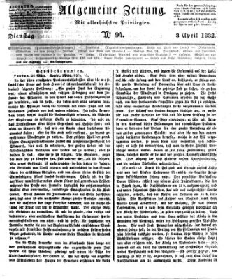 Allgemeine Zeitung Dienstag 3. April 1832