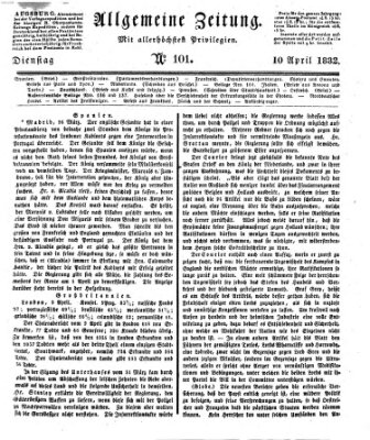 Allgemeine Zeitung Dienstag 10. April 1832