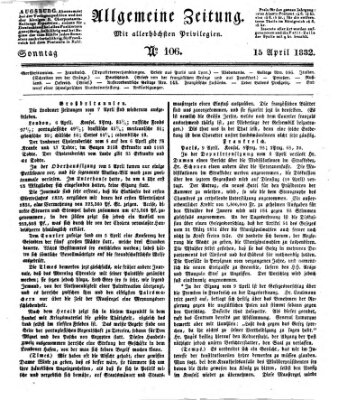 Allgemeine Zeitung Sonntag 15. April 1832